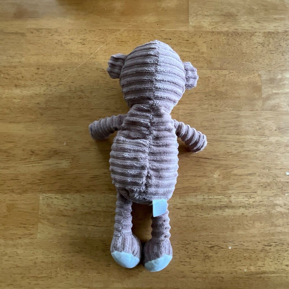 Chick Pea Monkey Plush 11” Ribbed Cream Tan White Stuffed Animal Toy Chickpea - Picture 4 of 4